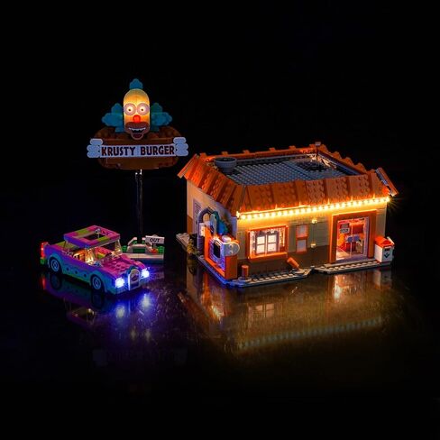 BrickBling LED Light Compatible with Lego The Simpsons: Krusty Burger, Creative Lighting Compatible with Lego 10352- Not Come with Model in Saudi Arabia