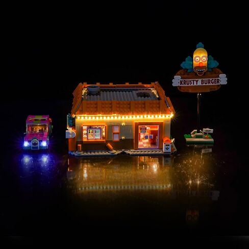 BrickBling LED Light Compatible with Lego The Simpsons: Krusty Burger, Creative Lighting Compatible with Lego 10352- Not Come with Model in Saudi Arabia