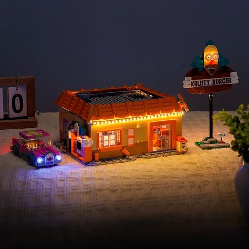 BrickBling LED Light Compatible with Lego The Simpsons: Krusty Burger, Creative Lighting Compatible with Lego 10352- Not Come with Model in Saudi Arabia