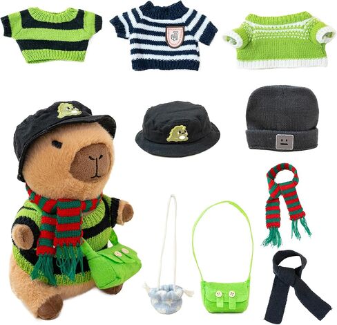 Capybara Plush with Clothes & Accessories,Christmas Stuffed Animals, 10.2 in Cute Capybara Stuffed Animal Plush Toys,Birthday Gifts&Dress Up Cute Plushies for Boys/Girls (Bee) in Saudi Arabia