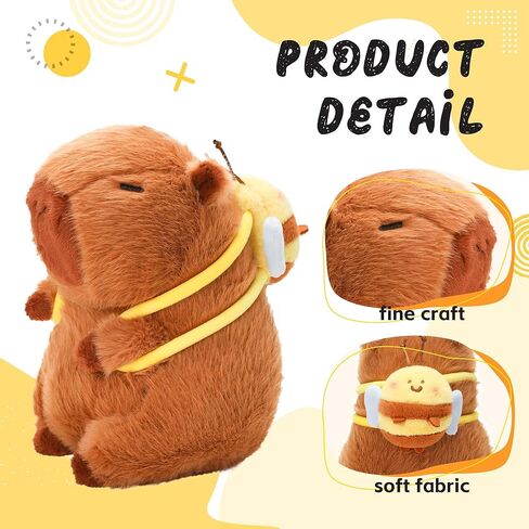 Capybara Plush with Clothes & Accessories,Christmas Stuffed Animals, 10.2 in Cute Capybara Stuffed Animal Plush Toys,Birthday Gifts&Dress Up Cute Plushies for Boys/Girls (Bee) in Saudi Arabia