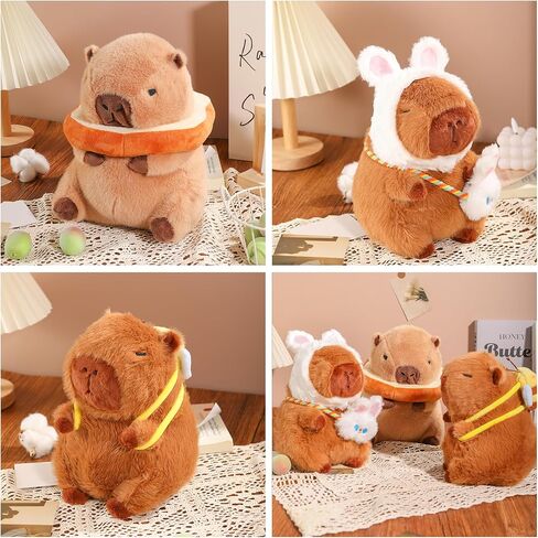 Capybara Plush with Clothes & Accessories,Christmas Stuffed Animals, 10.2 in Cute Capybara Stuffed Animal Plush Toys,Birthday Gifts&Dress Up Cute Plushies for Boys/Girls (Bee) in Saudi Arabia