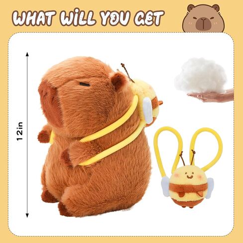 Capybara Plush with Clothes & Accessories,Christmas Stuffed Animals, 10.2 in Cute Capybara Stuffed Animal Plush Toys,Birthday Gifts&Dress Up Cute Plushies for Boys/Girls (Bee) in Saudi Arabia