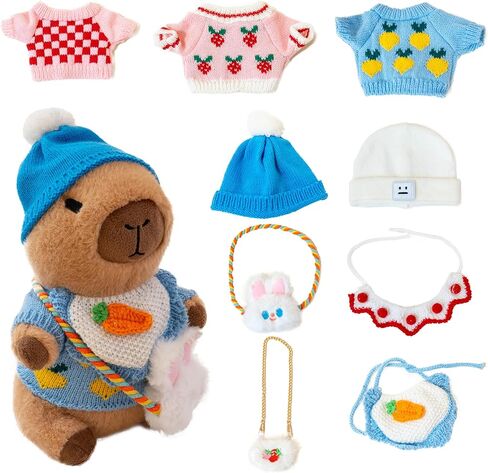 Capybara Plush with Clothes & Accessories,Christmas Stuffed Animals, 10.2 in Cute Capybara Stuffed Animal Plush Toys,Birthday Gifts&Dress Up Cute Plushies for Boys/Girls (Bee) in Saudi Arabia