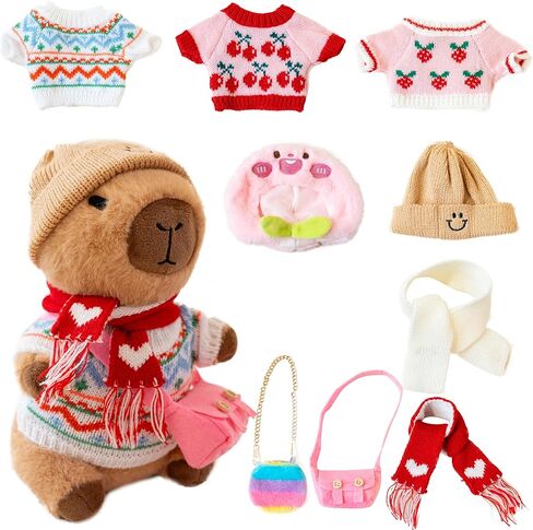 Capybara Plush with Clothes & Accessories,Christmas Stuffed Animals, 10.2 in Cute Capybara Stuffed Animal Plush Toys,Birthday Gifts&Dress Up Cute Plushies for Boys/Girls (Bee) in Saudi Arabia
