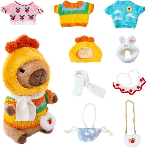 Capybara Plush with Clothes & Accessories,Christmas Stuffed Animals, 10.2 in Cute Capybara Stuffed Animal Plush Toys,Birthday Gifts&Dress Up Cute Plushies for Boys/Girls (Bee) in Saudi Arabia