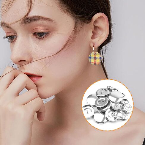 مجموعة أزرار غطاء مكونة من 100 قطعة مع أدوات، مجموعة أزرار مغطاة بالقماش DIY - 5 أحجام وقالب قماش للأزرار المغطاة بنفسك، والملابس، والقبعات، والسترات، وحقائب الظهر والحرف اليدوية in Saudi Arabia