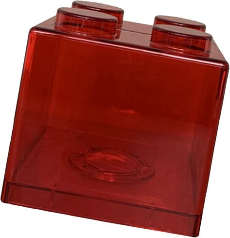 Piggy Bank, Shatterproof Clear Money Saving Bank Building Block Design Rectangular Transparent Saving Box for Storage Box Home Decor Ornament(Red) in Saudi Arabia