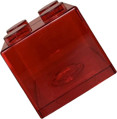 Piggy Bank, Shatterproof Clear Money Saving Bank Building Block Design Rectangular Transparent Saving Box for Storage Box Home Decor Ornament(Red) in Saudi Arabia