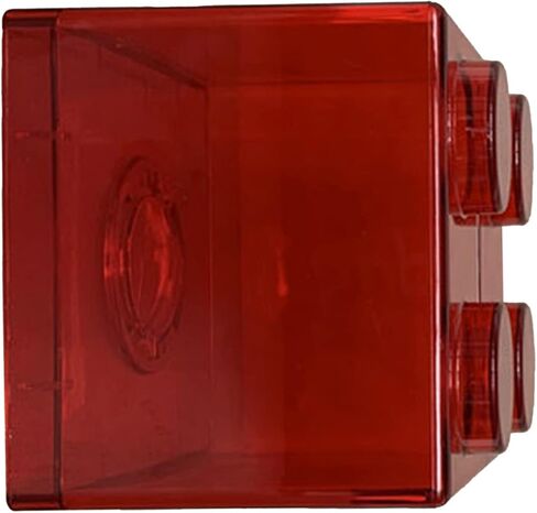 Piggy Bank, Shatterproof Clear Money Saving Bank Building Block Design Rectangular Transparent Saving Box for Storage Box Home Decor Ornament(Red) in Saudi Arabia