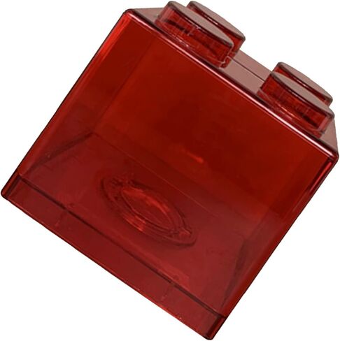 Piggy Bank, Shatterproof Clear Money Saving Bank Building Block Design Rectangular Transparent Saving Box for Storage Box Home Decor Ornament(Red) in Saudi Arabia