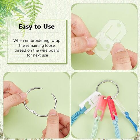 BENECREAT 36Pcs 4 Style Acrylic Floss Drops, 1.8x0.9x0.1inch Shield Shape Thread Winding Boards Floss Chips with 2Pcs Iron Hinged Rings for Embroidery Floss Organization in Saudi Arabia