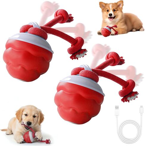 Interactive Dog Toys, Motion Activated Rolling Dog Ball Toy, Automatic Moving Dogs Toy for Boredom Stimulating, Self Play Ball for Small Medium Dogs Indoor, USB Rechargeable (Blue) in Saudi Arabia