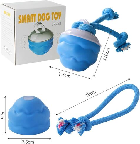 Interactive Dog Toys, Motion Activated Rolling Dog Ball Toy, Automatic Moving Dogs Toy for Boredom Stimulating, Self Play Ball for Small Medium Dogs Indoor, USB Rechargeable (Blue) in Saudi Arabia