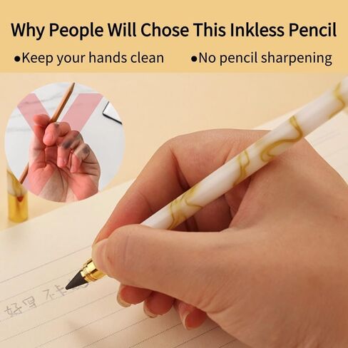 7 قطع/مجموعة قلم رصاص أكريليك أبدي HB قلم كتابة غير محدود مع غطاء قلم رصاص أبدي قابل لإعادة الاستخدام يدوم طويلاً (متعدد الألوان) in Kuwait