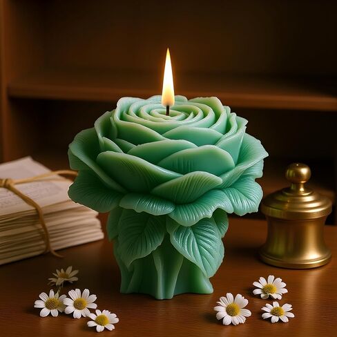 Rose Flower Cylinder Candle Mold Flower Pillar Resin Casting Silicone Molds for Candles Making Aromatherapy Candles Handmade Wax Home Decor in Saudi Arabia
