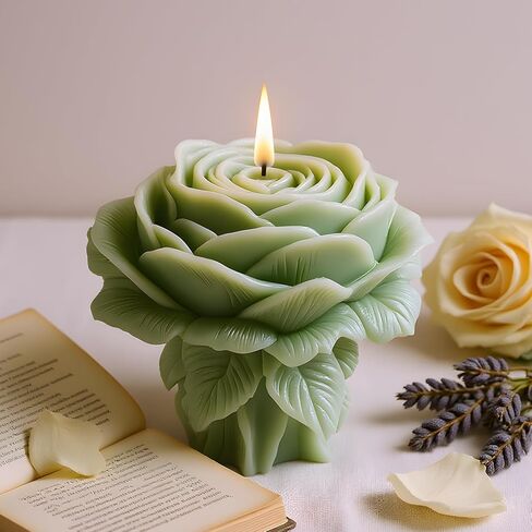 Rose Flower Cylinder Candle Mold Flower Pillar Resin Casting Silicone Molds for Candles Making Aromatherapy Candles Handmade Wax Home Decor in Saudi Arabia