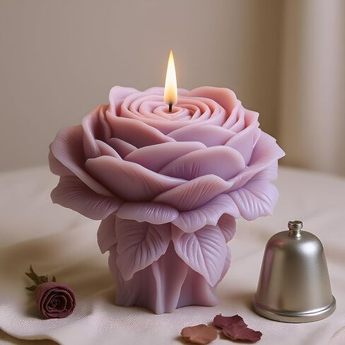 Rose Flower Cylinder Candle Mold Flower Pillar Resin Casting Silicone Molds for Candles Making Aromatherapy Candles Handmade Wax Home Decor in Saudi Arabia