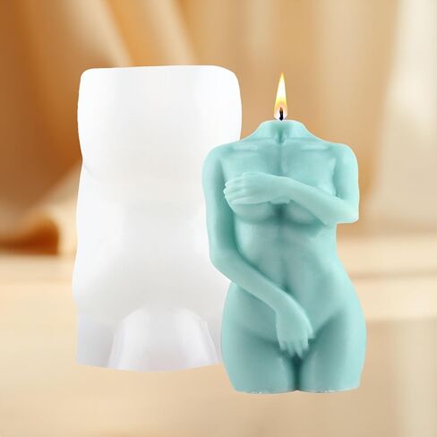 3D Body Candle Mold 3D Shy Women Silicone Mold for Candle Making Resin Aromatherapy Gypsum Wax Clay Craft in Saudi Arabia