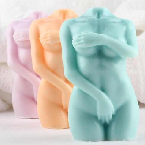 3D Body Candle Mold 3D Shy Women Silicone Mold for Candle Making Resin Aromatherapy Gypsum Wax Clay Craft in Saudi Arabia