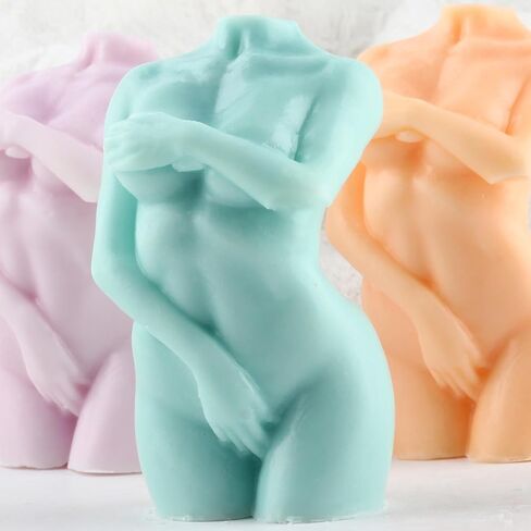 3D Body Candle Mold 3D Shy Women Silicone Mold for Candle Making Resin Aromatherapy Gypsum Wax Clay Craft in Saudi Arabia