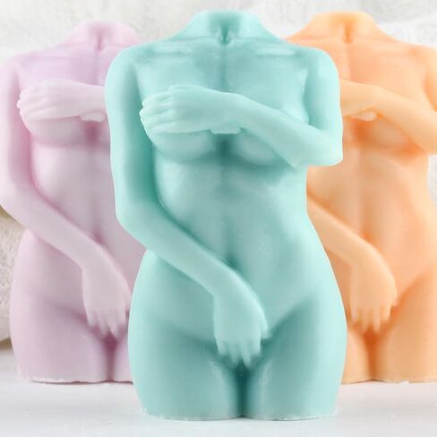 3D Body Candle Mold 3D Shy Women Silicone Mold for Candle Making Resin Aromatherapy Gypsum Wax Clay Craft in Saudi Arabia