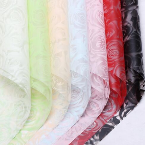 35 Sheet in 7 colors Flower Wrapping Paper - Waterproof bouquet semi transparent rose beauty flower wrapping paper, Florist Supplies Packaging Paper for Wedding Birthday Gift DIY in Saudi Arabia