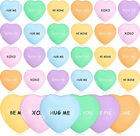Sratte 30 Pcs Heart Stress Balls Bulk Valentines Day Stress Balls 1.61 Inch Relief Heart Shaped Squeeze Mini Foam Toys for Valentine Party Favors Gifts Holiday Carnival Reward Gift Fillers in Saudi Arabia