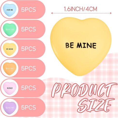 Sratte 30 Pcs Heart Stress Balls Bulk Valentines Day Stress Balls 1.61 Inch Relief Heart Shaped Squeeze Mini Foam Toys for Valentine Party Favors Gifts Holiday Carnival Reward Gift Fillers in Saudi Arabia