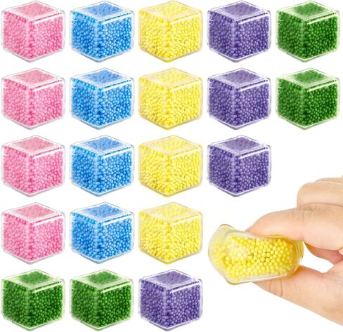 20 Pack Mini Stress Cube Filled with Foam Particles, Sensory Squishy Fidget Toys Square Squeeze Stress Balls for Kids Adults Anxiety Stress Relief, Classroom Prizes, Birthday Gifts Party Favors in Saudi Arabia