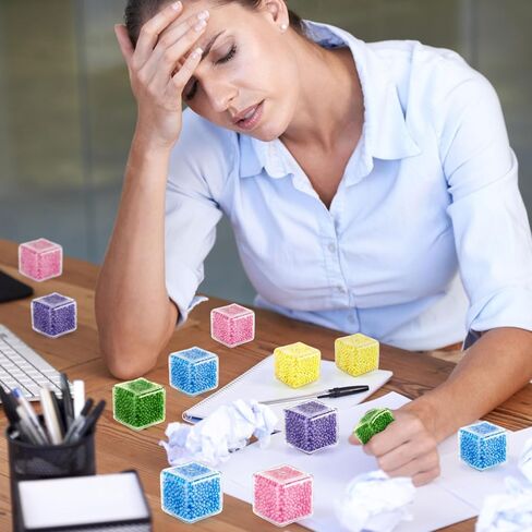 20 Pack Mini Stress Cube Filled with Foam Particles, Sensory Squishy Fidget Toys Square Squeeze Stress Balls for Kids Adults Anxiety Stress Relief, Classroom Prizes, Birthday Gifts Party Favors in Saudi Arabia