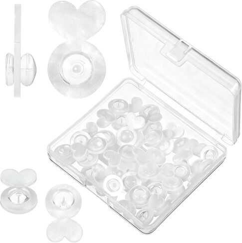 32 Pcs Silicone Ear Lifter Clear Earring Backs for Droopy Ears, Love Shape Earring Lifters Backs for Heavy Earrings Support, Comfortable Rubber Earring Lifters Back Replacements for Big Studs in Saudi Arabia