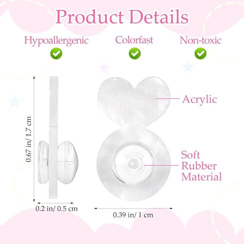 32 Pcs Silicone Ear Lifter Clear Earring Backs for Droopy Ears, Love Shape Earring Lifters Backs for Heavy Earrings Support, Comfortable Rubber Earring Lifters Back Replacements for Big Studs in Saudi Arabia