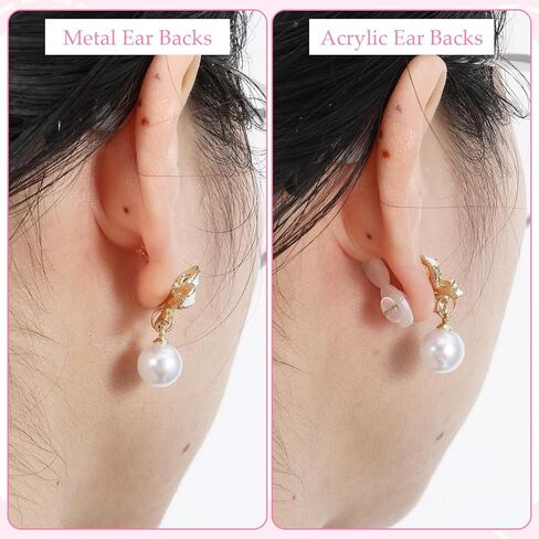 32 Pcs Silicone Ear Lifter Clear Earring Backs for Droopy Ears, Love Shape Earring Lifters Backs for Heavy Earrings Support, Comfortable Rubber Earring Lifters Back Replacements for Big Studs in Saudi Arabia