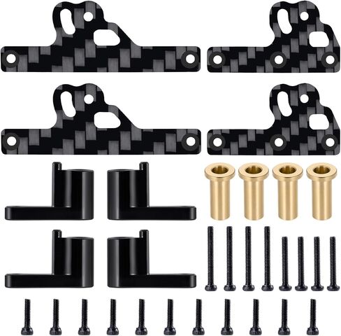Carbon Fiber Shock Flex Blades CNC Aluminum Damper Holder Absorber Mount for 1/24 RC Crawler Car Axial SCX24 Gladiator Bronco C10 JLU Deadbolt Upgrades Parts in Saudi Arabia