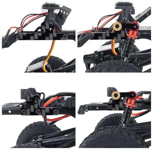 Carbon Fiber Shock Flex Blades CNC Aluminum Damper Holder Absorber Mount for 1/24 RC Crawler Car Axial SCX24 Gladiator Bronco C10 JLU Deadbolt Upgrades Parts in Saudi Arabia