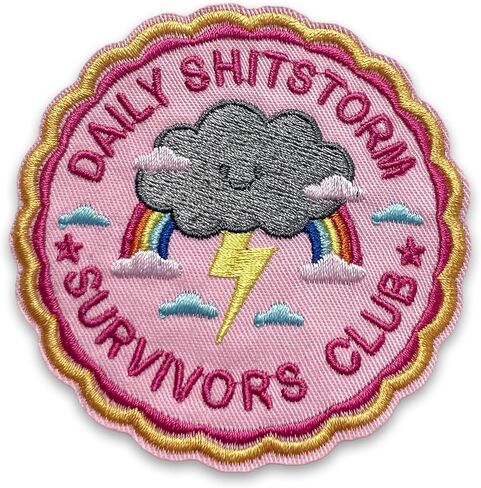 Funny Cartoon Cloud Hook and Loop Patch 3 Inches Environments Rainbow Social Gathering Survivor, Embroidered Patches for Bags Vest Dog Harness, Tactical Military DIY Accessories Friend Mom Gifts in Saudi Arabia