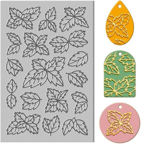 CHGCRAFT Mint Leaf Rubber Polymer Clay Texture Sheet Leaf Clay Stamp Sheet for Crafts for DIY Clay Jewelry and Earrings Making Clay Mat in Saudi Arabia