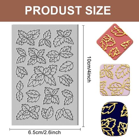 CHGCRAFT Mint Leaf Rubber Polymer Clay Texture Sheet Leaf Clay Stamp Sheet for Crafts for DIY Clay Jewelry and Earrings Making Clay Mat in Saudi Arabia