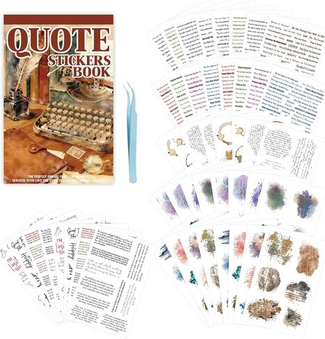 Transparent PET Quote Stickers, 48 Sheets 1100+ Pcs Scrapbook Supplies, Word Stickers for Journaling, Vision Board, Card Making, Junk Journal in Saudi Arabia
