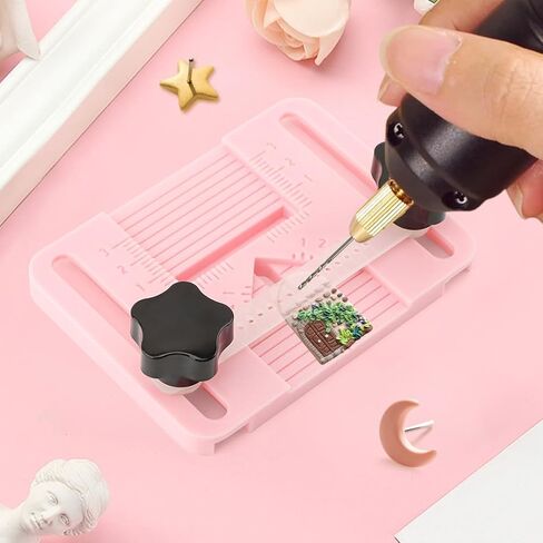 Giyochie Polymer Clay Earring Making Tools Kit, Polymer-Clay Earring Drill Guide with Stud Post Embedding Tool for Clay Jewelry(Color:Pink+White) in Kuwait