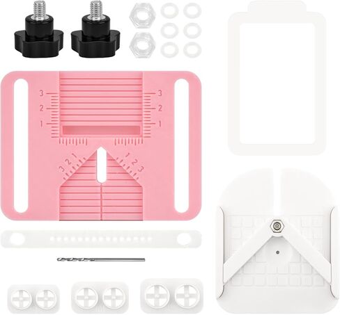 Giyochie Polymer Clay Earring Making Tools Kit, Polymer-Clay Earring Drill Guide with Stud Post Embedding Tool for Clay Jewelry(Color:Pink+White) in Kuwait