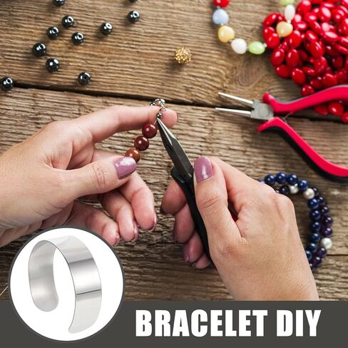 Milisten سوار من الفولاذ المقاوم للصدأ قلب داخلي قابل للتعديل الكفة الفراغات DIY بها بنفسك صنع المجوهرات النقش مجموعة من 4 قطع للصياغة in Saudi Arabia