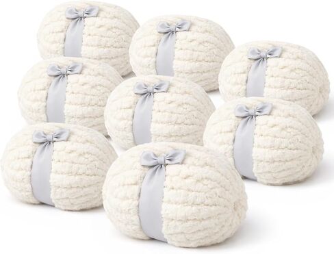 Sage Green Chunky Chenille Yarn - Super Bulky Thick Yarn for Hand Knitting and Crocheting - Extra Soft Jumbo Yarn for Blankets, Scarves - 8-Pack (9 Oz Each Skein) in Saudi Arabia