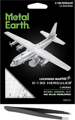 مجموعة نماذج معدنية ثلاثية الأبعاد من Fascinations Metal Earth C-130 Hercules مع ملاقط in Saudi Arabia