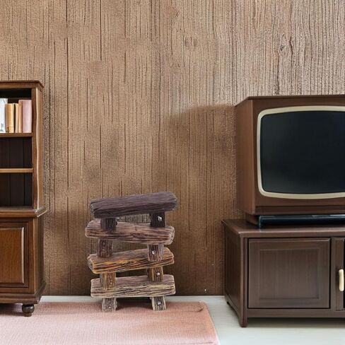 Veemoon مقعد صغير من الراتنج، 4 قطع مقعد حديقة مصغر من الراتنج للحديقة كراسي صغيرة حرفية للحديقة بونساي الحلي في الحديقة مقعد الشارع ملحقات تزيين بيت الدمى 2. 12x0. 71x0. 63 بوصة in Kuwait