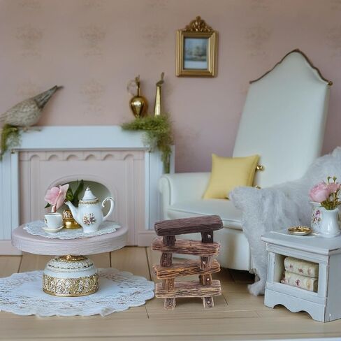 Veemoon مقعد صغير من الراتنج، 4 قطع مقعد حديقة مصغر من الراتنج للحديقة كراسي صغيرة حرفية للحديقة بونساي الحلي في الحديقة مقعد الشارع ملحقات تزيين بيت الدمى 2. 12x0. 71x0. 63 بوصة in Kuwait