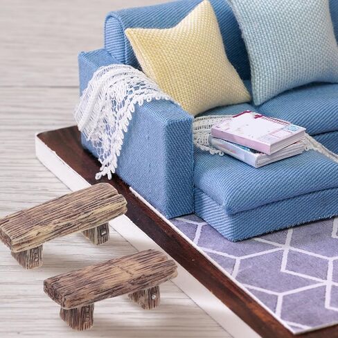 Veemoon مقعد صغير من الراتنج، 4 قطع مقعد حديقة مصغر من الراتنج للحديقة كراسي صغيرة حرفية للحديقة بونساي الحلي في الحديقة مقعد الشارع ملحقات تزيين بيت الدمى 2. 12x0. 71x0. 63 بوصة in Kuwait