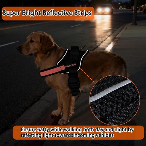 S Size No Pull Dog Harness - Escape Proof, Reflective, Heavy Duty Pet Vest with Safety Handle & Custom Name Tag, Adjustable for Small Medium Large Dogs, Ideal for Walking & Training in Saudi Arabia