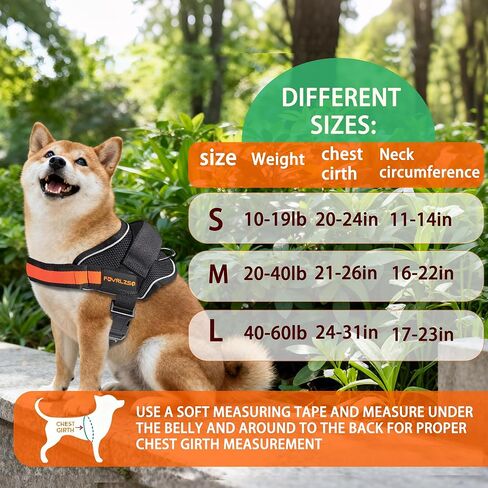 S Size No Pull Dog Harness - Escape Proof, Reflective, Heavy Duty Pet Vest with Safety Handle & Custom Name Tag, Adjustable for Small Medium Large Dogs, Ideal for Walking & Training in Saudi Arabia